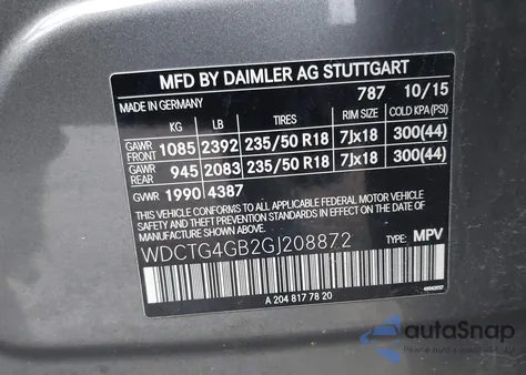 2016 Mercedes-Benz Gla 250 4Matic z USA, uszkodzony, nr VIN WDCTG4GB2GJ208872